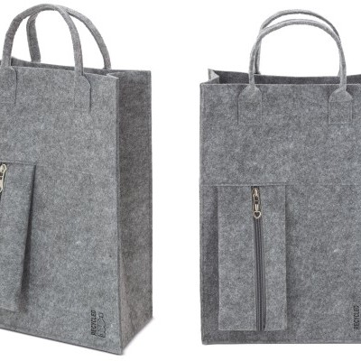 Bolsa de plástico reciclado personalizada.